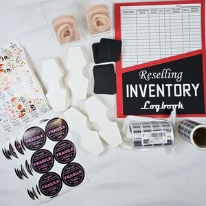 852pc Resellers Accessories Lot STICKERS,DISPLAYS, ITEM NUMBERS, LOG BOOK & MORE